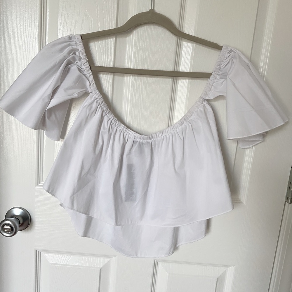Timing White Ruffled Crop Top - Picture 4 of 9